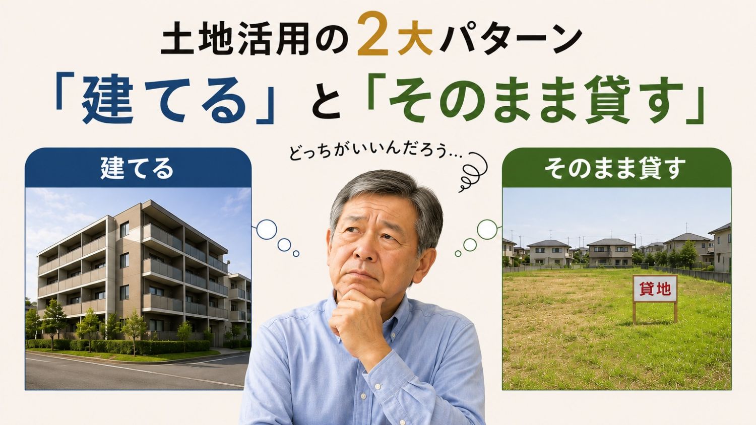 相続した土地は「建てる」?「そのまま貸す」?メリット・デメリットを比較!戸建て賃貸という選択肢も