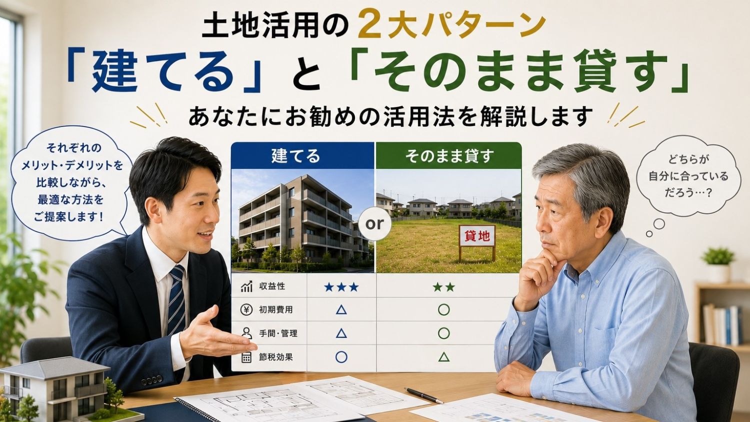 相続した土地は「建てる」?「そのまま貸す」?メリット・デメリットを比較!戸建て賃貸という選択肢も